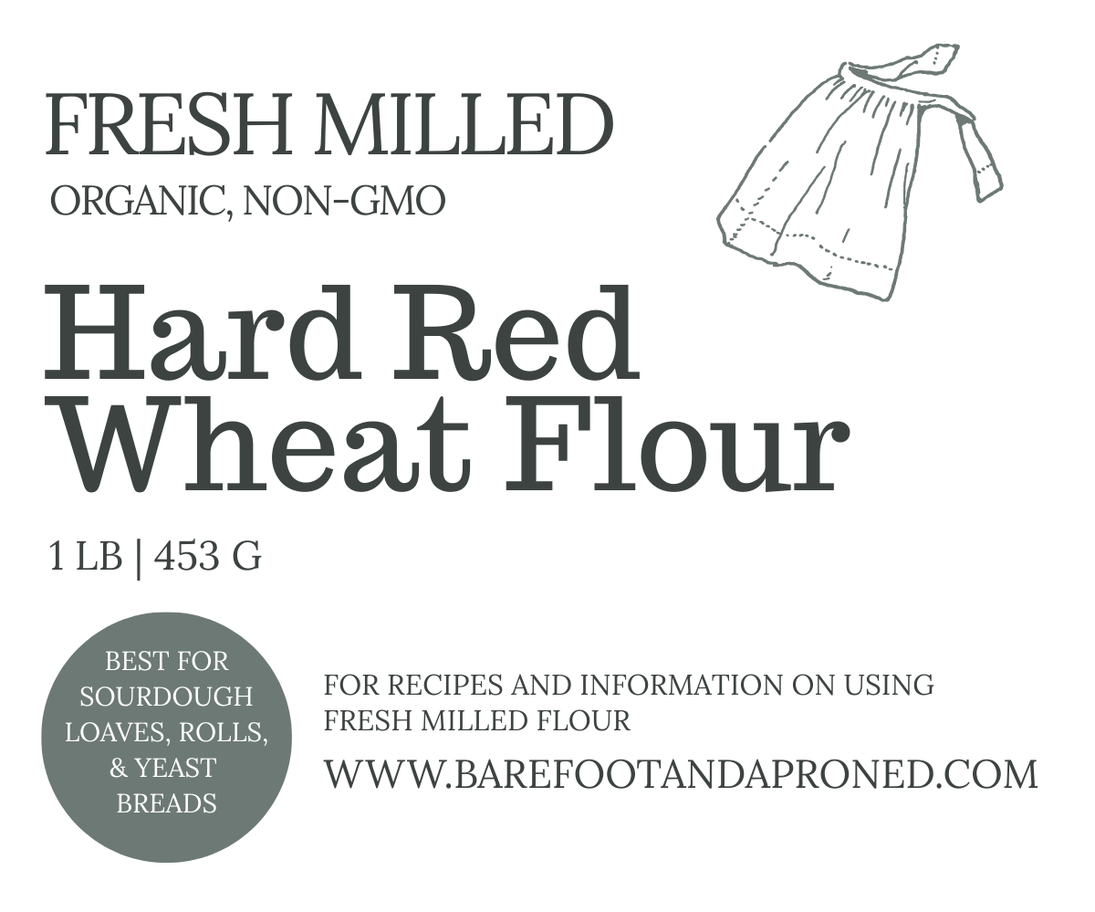 label for bag of hard red fresh milled wheat flour