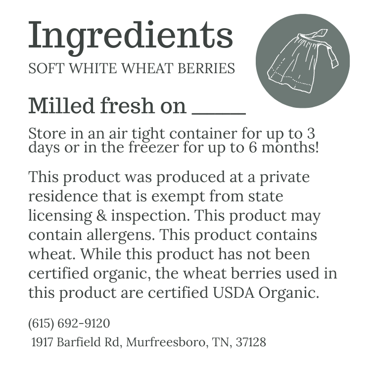 Organic, Non-GMO, Fresh Milled Soft White Wheat Flour - Image 3