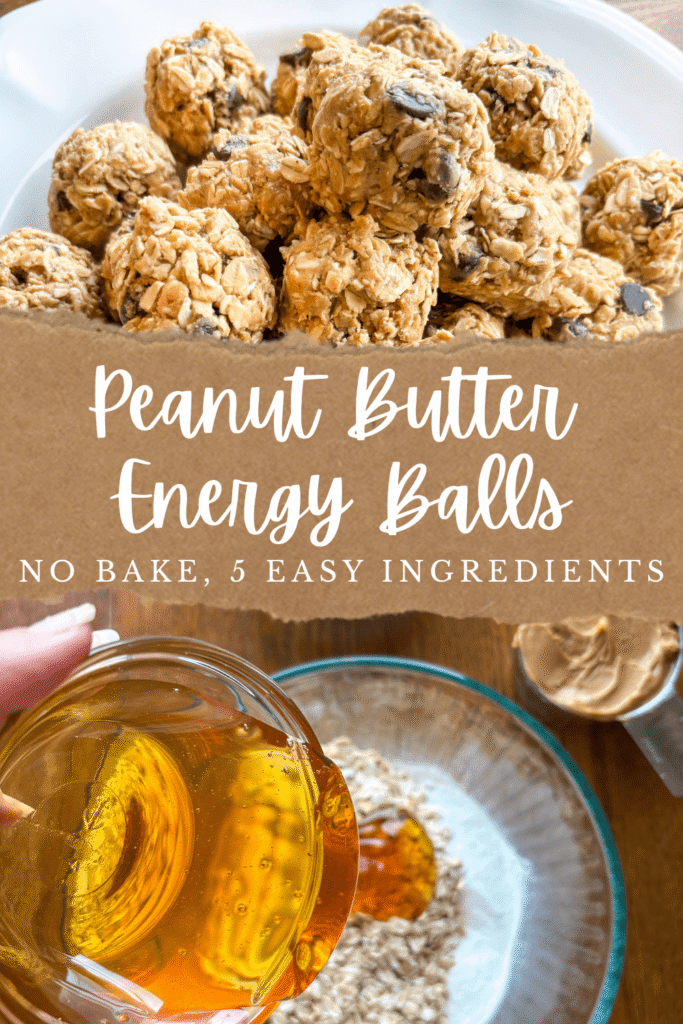 peanut butter energy balls pinterest graphic